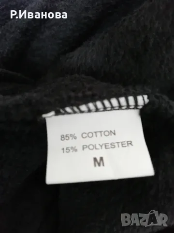 Нов дамски анцунг, черен, с качулка, 85% памук , снимка 5 - Спортни екипи - 56144860