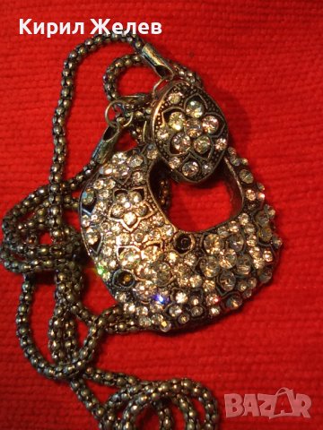 ПОСРЕБРЕН ФЛОРАЛЕН АЖУРНА АРТ ИЗРАБОТКА БЕЛ ЕПОК СТИЛ МЕДАЛЬОН с ЦИРКОНИ 3267 , снимка 3 - Колиета, медальони, синджири - 35194098