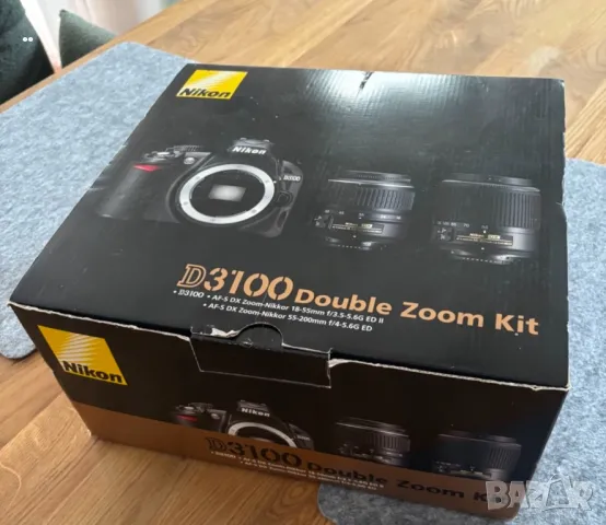Фотоапарат Nikon D3100 DSLR с два обектива (двойно зумов кит) – в отлично състояние