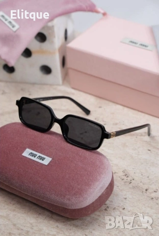 висококачествени очила с черен обикновен калъф и ув защита miu miu , снимка 4 - Слънчеви и диоптрични очила - 53461360
