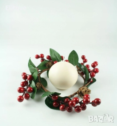 Декоративен венец с офика и шишарки , снимка 5 - Други стоки за дома - 52904030