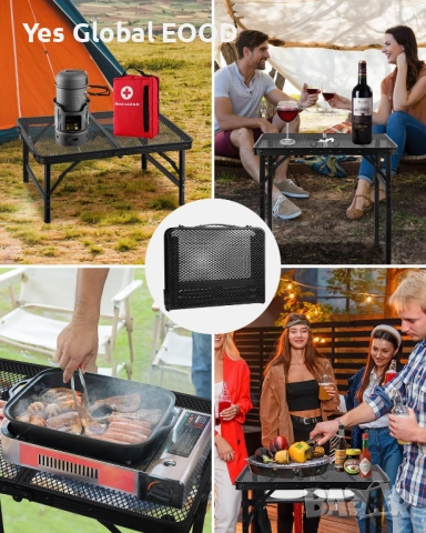 MSDADA сгъваема алуминиева маса за къмпинг 60x40 см черна, снимка 6 - Къмпинг мебели - 52333186