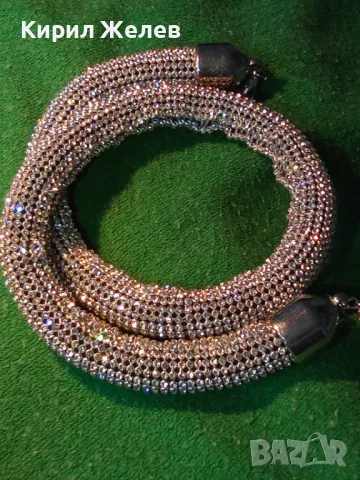 ЕФЕКТНО ФЕШЪН АРТ КОЛИЕ БЛАГОРОДНА СТОМАНА и ИСКРЯЩИ ФАСЕТИРАНИ КРИСТАЛИ 47271, снимка 9 - Колиета, медальони, синджири - 47217496
