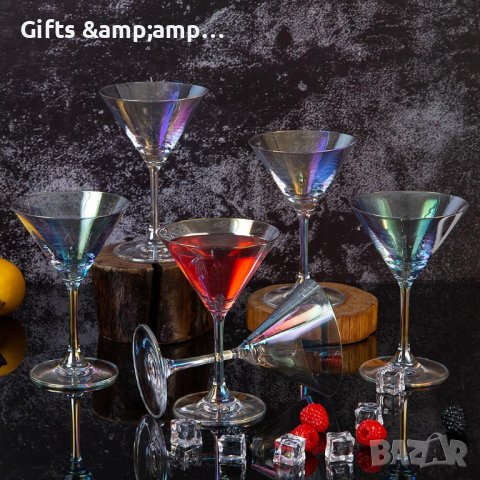 Комплект чаши за уиски, вода или мартини - стъкло с хамелеон ефект, снимка 3 - Чаши - 41287599