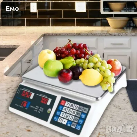 Кухненска везна с калкулатор - 40кг., LCD екран, водоустойчива платформа, снимка 5 - Електронни везни - 48560582
