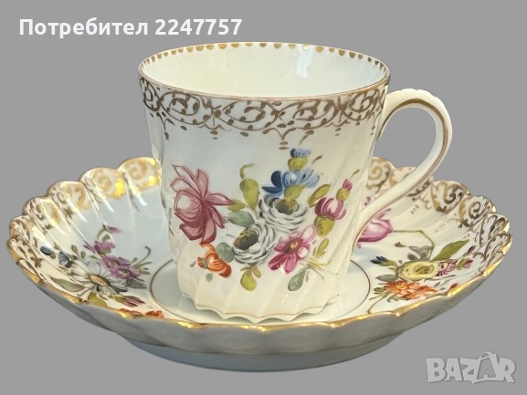 Античен Двоен сет порцелан Dresden , снимка 2 - Антикварни и старинни предмети - 52144653