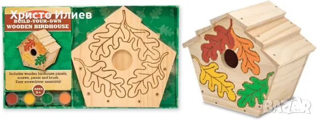 Дървена Къщичка за птици Melissa & Doug Направи си сам, снимка 5 - Други - 49728470
