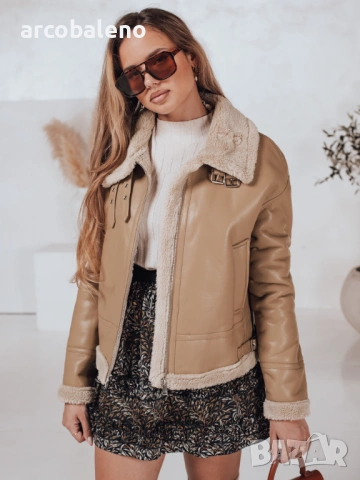 Дамско кожено яке SHEREB, 2цвята , снимка 7 - Якета - 47710028