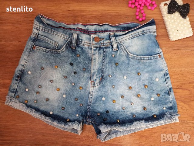 Къси Дънки с перли, снимка 1