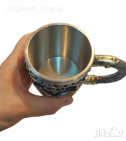 НОВА Стоманена Чаша с Декорация, снимка 3 - Декорация за дома - 53484697