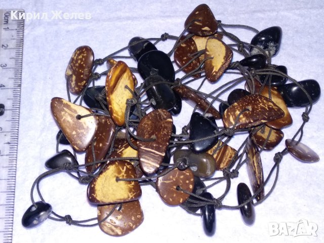 ШАРМАНТНО ХЕНД МЕЙД ВЕЧЕРНО ЛЯТНО АРТ КОЛИЕ ОГЪРЛИЦА от КОКОС и ЧЕРЕН ОНИКС 56541, снимка 13 - Колиета, медальони, синджири - 41761565