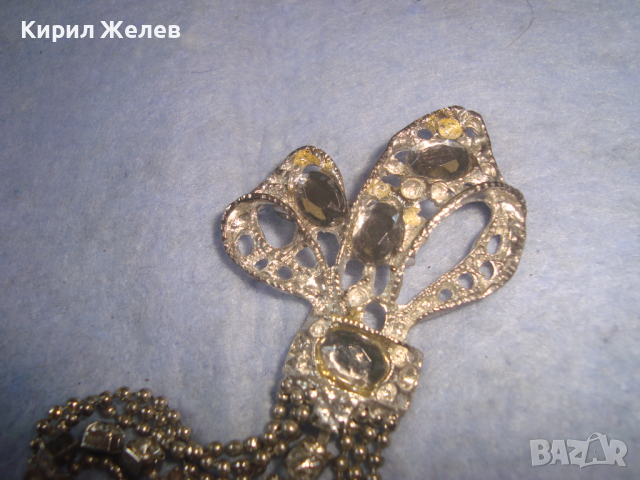 СРЕБРИСТА КРИСТАЛНА РЕТРО АРТ ВИНТИДЖ БРОШКА 26065, снимка 4 - Други - 36363214