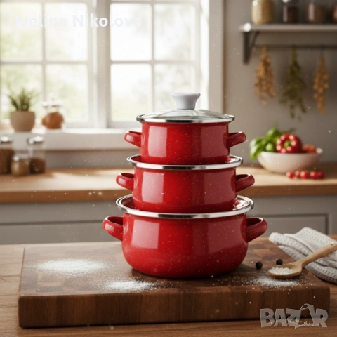 Комплект от 3 тенджери - 16см, 18см, 20см, снимка 8 - Съдове за готвене - 53400301