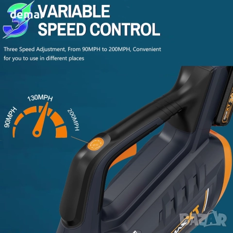 MAXXT Безжична духалка за листа, 20V,360 CFM,3 скорости,2.0 Ah батерия, снимка 3 - Градинска техника - 52673064
