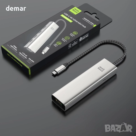 Minthouz USB C хъб, 6 в 1 многопортов адаптер, USB C към HDMI с 4K@60Hz, снимка 9 - Кабели и адаптери - 52264513