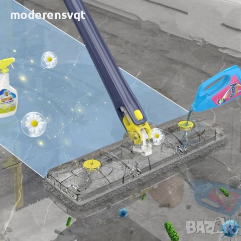 Моп за почистване 360° правоъгълен, снимка 3 - Мопове, кофи, четки и метли - 41335739