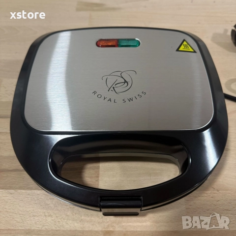 Уред за сандвичи Royal Swiss SLS1057C, 750W, незалепващи плочи, регулирем термостат, снимка 5 - Тостери - 52697344