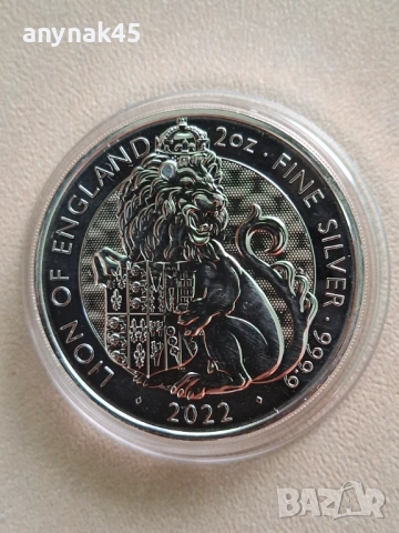 Сребро 2 oz.Британия, снимка 3 - Нумизматика и бонистика - 53712253