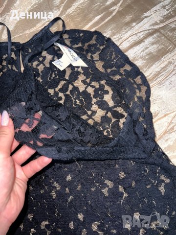 Черен дантелен топ, снимка 4 - Корсети, бюстиета, топове - 42187810