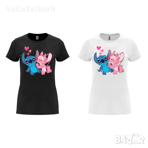 Нова дамска тениска с героите Стич и Ейнджъл (Stitch & Angel)