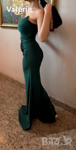 Официална рокля тъмно зелена, снимка 4 - Рокли - 53220754