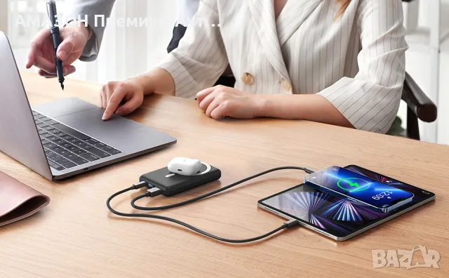 Yiisonger Mag-Safe Power Bank 10000mAh/QI 15W безжично,20W PD/22,5W QC жично зареждане,LED дисплей, снимка 9 - Външни батерии - 47725826