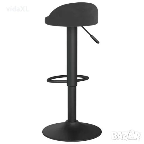 vidaXL Бар табуретка, черна, кадифе, снимка 5 - Столове - 56147035