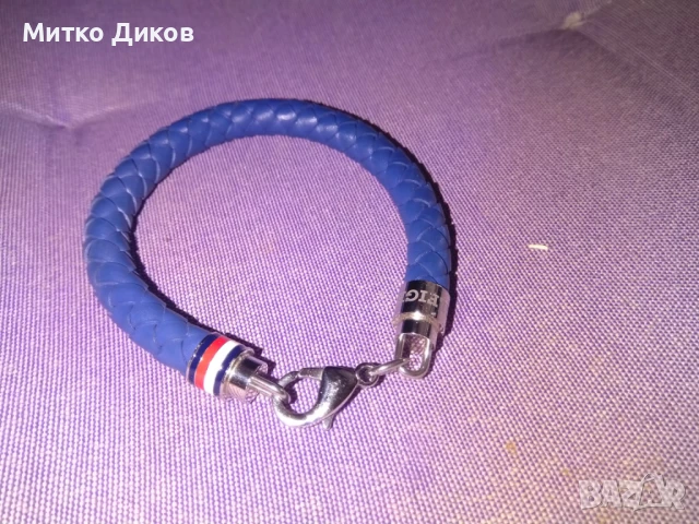 Tommy Hilfiger гривна естествена кожа нова синя оригинална, снимка 2 - Гривни - 51093889