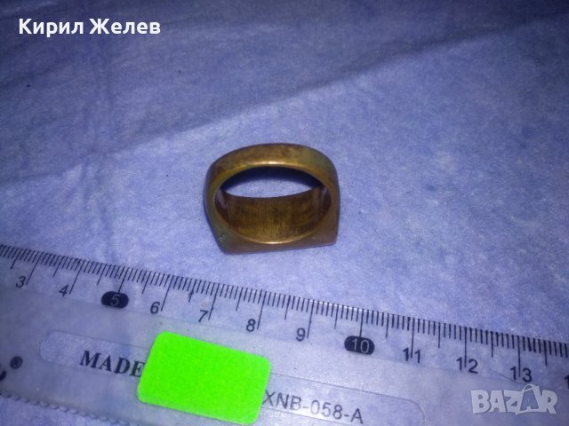 МНОГО СТАР МАСИВЕН БРОНЗОВ РЪЧНО ОРНАМЕНТИРАН КЛАСИЧЕСКИ РЕТРО ПРЪСТЕН МАЙСТОРСКА ИЗРАБОТКА 36990, снимка 12 - Антикварни и старинни предмети - 39722767