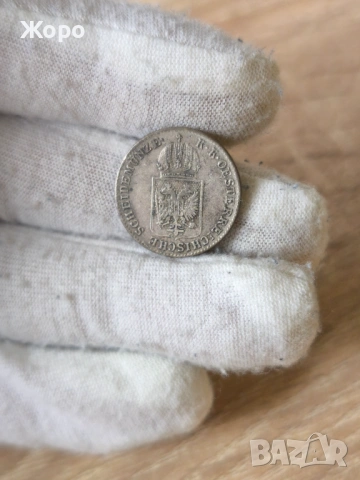 6 кройцера 1848 година Австрия , снимка 2 - Нумизматика и бонистика - 53509006