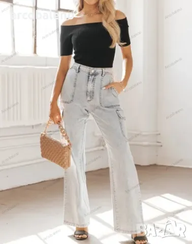 Дамски дънки с много джобове от пран деним, 3цвята , снимка 13 - Дънки - 48083698