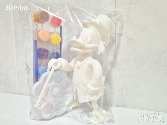 Комплект за оцветяване – 3D фигура Чичо Скрудж + бои и палитра (18 см), снимка 4 - Рисуване и оцветяване - 53651288