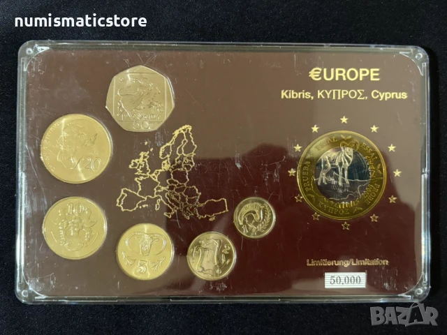 Комплектен сет - Кипър 1998-2003 г. , 6 монети + медал, снимка 2 - Нумизматика и бонистика - 51392696