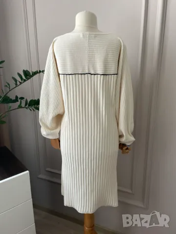 STEFANEL Плетена рокля с дълбоко деколте, XL, снимка 4 - Рокли - 49263222