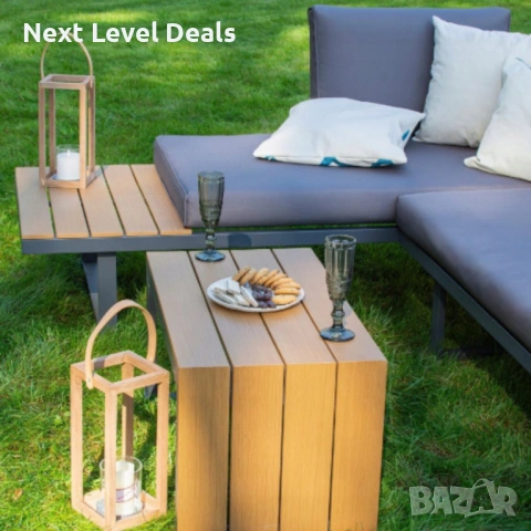 🌿 Градински комплект KANZA – модерен комфорт за тераса, двор или веранда, снимка 6 - Дивани и мека мебел - 53477463