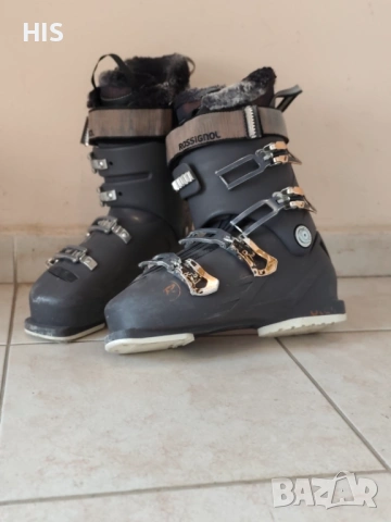Ски обувки Rossignol с подплата мериносова вълна, 27.5 (42.5 размер), графит, снимка 4 - Зимни спортове - 53115284
