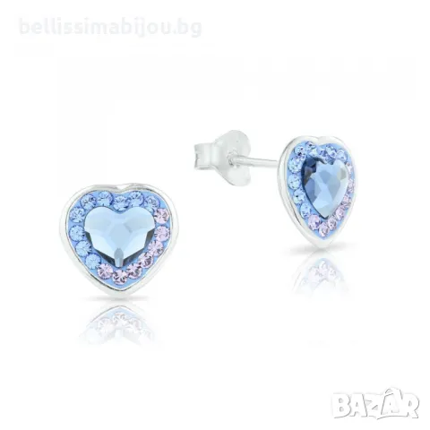 Дамски Сребърни Обеци с Кристали Сваровски/Swarovski