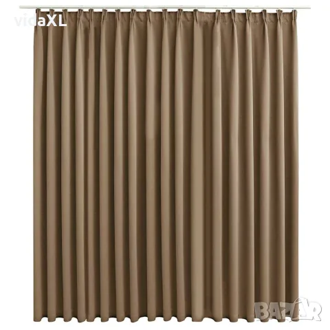 vidaXL Затъмняваща завеса с куки, таупе, 290x245 см（SKU: 134441）