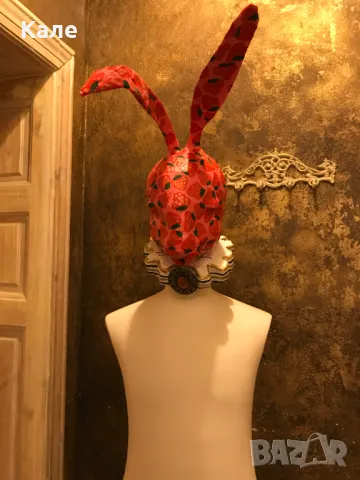 Глава за манекен заек декорация за магазин фотосесия папие маше