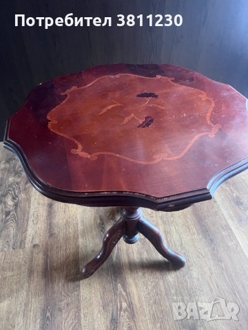 малка махагонова дървена масичка, снимка 3 - Маси - 53023321