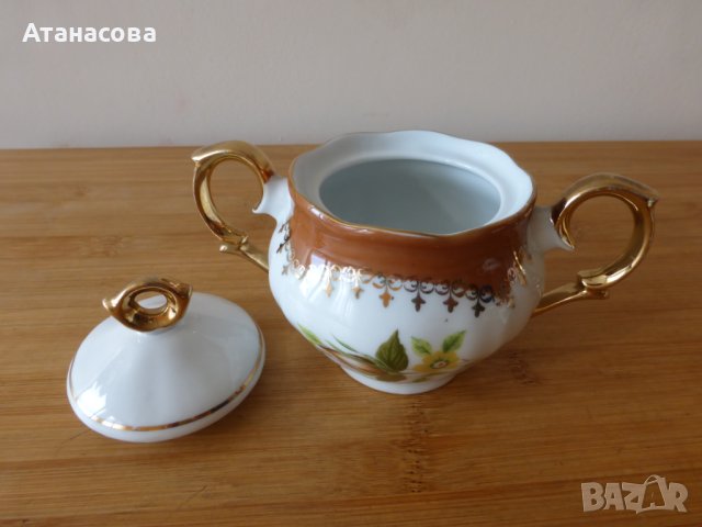 Полски порцеланови захарница и каничка за мляко латиера 1925 г, снимка 6 - Прибори за хранене, готвене и сервиране - 41323285