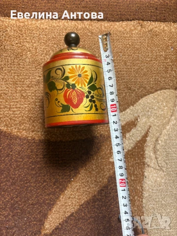 Дървена рисувана кутия Хохлома, снимка 3 - Антикварни и старинни предмети - 51273773