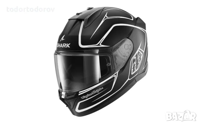 Mото Каска SHARK D-SKWAL 3 DRONE black/white,очила,плака,подбрадник, снимка 1