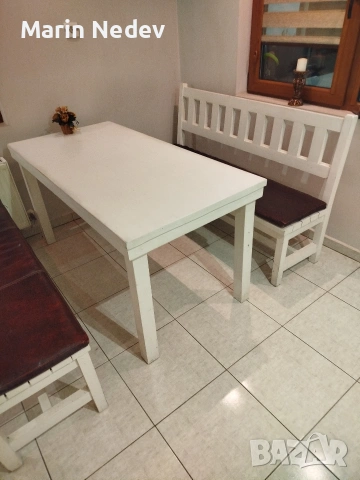 маса с две пейки, снимка 4 - Градински мебели, декорация  - 53738902