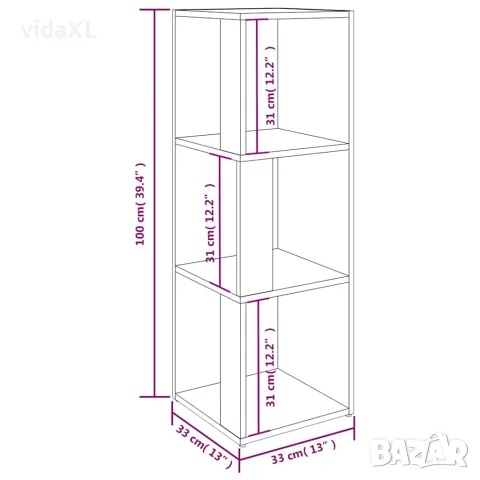 vidaXL Ъглов шкаф, дъб сонома, 33x33x100 см, инженерно дърво, снимка 8 - Шкафове - 56147858