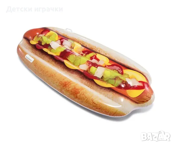 Надуваем дюшек Hotdog Mat Intex, 180 x89 см, PVC, забавен дизайн, хотдог , снимка 2 - Басейни и аксесоари - 50030699
