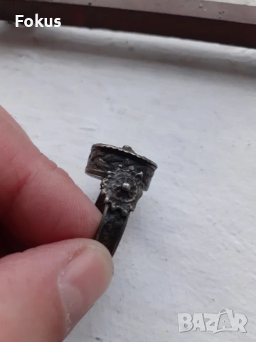 Стар автентичен възрожденски сребърен пръстен, снимка 4 - Антикварни и старинни предмети - 53287330