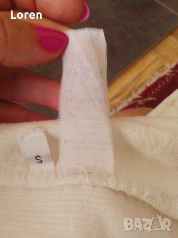 Бяла джинсова сладка поличка с бели бродирани цветчета, снимка 8 - Поли - 41448308