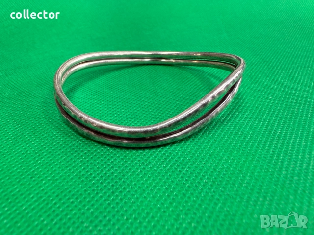 Твърда сребърна гривна. №7702, снимка 3 - Гривни - 52688557