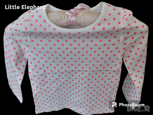 Блузка с дълъг ръкав за 3-4 год мом неонови розови точки,колекция"Points",Англия/нова